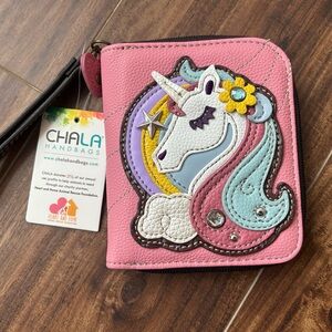 Chala Pink Unicorn Zip Wallet